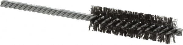 Weiler - 3/4" Diam Helical Steel Tube Brush - Double Spiral, 0.008" Filament Diam, 2-1/2" Brush Length, 5-1/2" OAL, 1/4" Diam Shank - Makers Industrial Supply