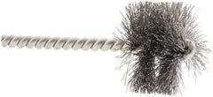 Weiler - 1-1/2" Diam Helical Steel Tube Brush - 0.0104" Filament Diam, 1" Brush Length, 3-1/2" OAL, 1/4" Diam Stainless Steel Shank - Makers Industrial Supply