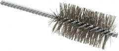 Weiler - 1-1/2" Diam Helical Stainless Steel Tube Brush - Double Spiral, 0.014" Filament Diam, 2-1/2" Brush Length, 5-1/2" OAL, 1/4" Diam Shank - Makers Industrial Supply