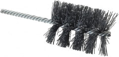 Weiler - 2" Diam Helical Nylon Tube Brush - Single Spiral, 0.022" Filament Diam, 2-1/2" Brush Length, 5-1/2" OAL, 1/4" Diam Shank - Makers Industrial Supply