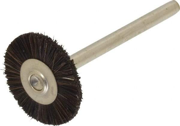 Weiler - 3/4" OD, 1/8" Shank Diam, Hair Wheel Brush - 3/16" Trim Length, 0.003" Filament Diam, 37,000 RPM - Makers Industrial Supply