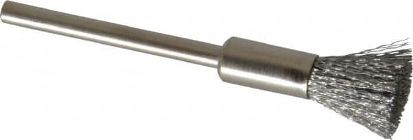 Weiler - 1/4" Brush Diam, Crimped, End Brush - 1/8" Diam Shank, 37,000 Max RPM - Makers Industrial Supply