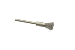 Weiler - 1/4" Brush Diam, Crimped, End Brush - 1/8" Diam Shank, 37,000 Max RPM - Makers Industrial Supply