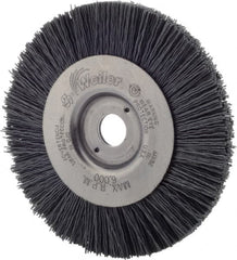 Weiler - 4" OD, 1/2" Arbor Hole, Nylon Wheel Brush - 1/2" Face Width, 7/8" Trim Length, 0.022" Filament Diam, 6,000 RPM - Makers Industrial Supply