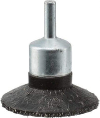 Weiler - 2" Brush Diam, Encapsulated, Crimped, Flared End Brush - 1/4" Diam Shank, 20,000 Max RPM - Makers Industrial Supply