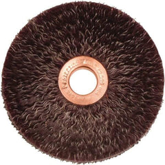 Weiler - 3" OD, 1/2" Arbor Hole, Crimped Steel Wheel Brush - 1/4" Face Width, 1" Trim Length, 0.0118" Filament Diam, 20,000 RPM - Makers Industrial Supply