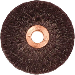 Weiler - 3" OD, 1/2" Arbor Hole, Crimped Steel Wheel Brush - 1/4" Face Width, 1" Trim Length, 0.014" Filament Diam, 20,000 RPM - Makers Industrial Supply