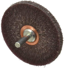 Weiler - 3" OD, 1/4" Shank Diam, Crimped Steel Wheel Brush - 1/4" Face Width, 1" Trim Length, 0.0118" Filament Diam, 20,000 RPM - Makers Industrial Supply