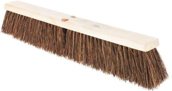 Weiler - 24" Rough Surface Palmyra Push Broom - 4" Bristle Length, Wood Block, Threaded Handle Connection, Handle Sold Separately - Makers Industrial Supply