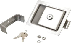 Made in USA - 5" Long x 4" Wide x 1-15/16" High, Paddle Latch - Stainless Steel, with Brushed Finish - Makers Industrial Supply