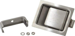 Made in USA - 3.31" Long x 2.68" Wide x 1.430" High, Paddle Latch - Stainless Steel, with Brushed Finish - Makers Industrial Supply