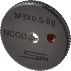 SPI - M3x0.5 No Go Single Ring Thread Gage - Class 6G, Oil Hardened Nonshrinking Steel (OHNS), NPL Traceability Certification Included - Makers Industrial Supply