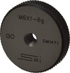 SPI - M6x1 Go Single Ring Thread Gage - Class 6G, Oil Hardened Nonshrinking Steel (OHNS), NPL Traceability Certification Included - Makers Industrial Supply