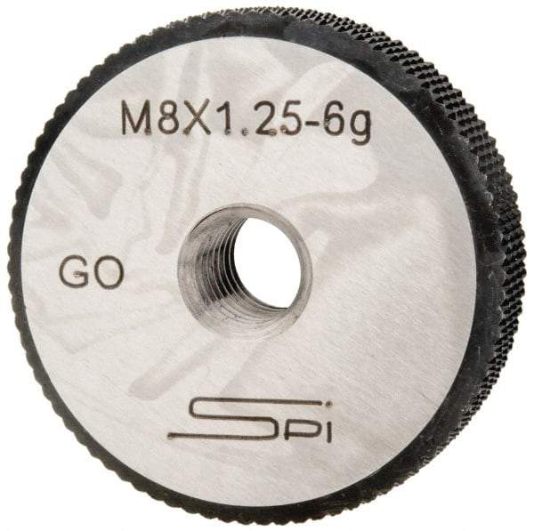 SPI - M8x1.25 Go Single Ring Thread Gage - Class 6G, Oil Hardened Nonshrinking Steel (OHNS), NPL Traceability Certification Included - Makers Industrial Supply