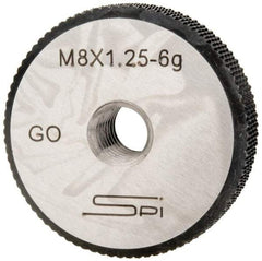 SPI - M8x1.25 Go Single Ring Thread Gage - Class 6G, Oil Hardened Nonshrinking Steel (OHNS), NPL Traceability Certification Included - Makers Industrial Supply