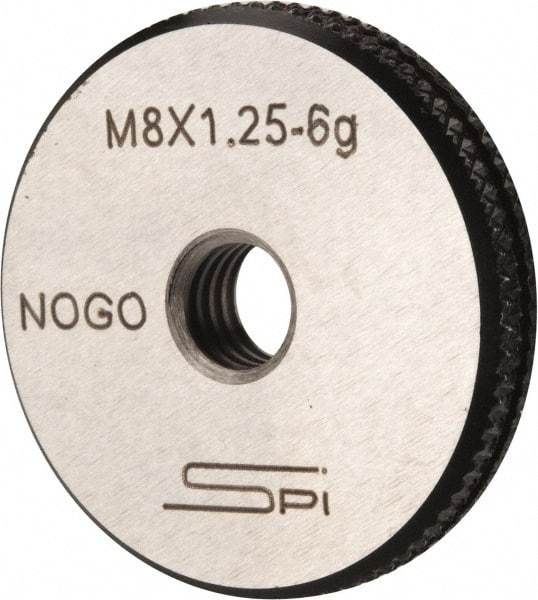 SPI - M8x1.25 No Go Single Ring Thread Gage - Class 6G, Oil Hardened Nonshrinking Steel (OHNS), NPL Traceability Certification Included - Makers Industrial Supply