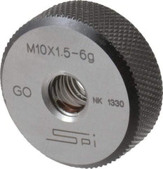 SPI - M10x1.5 Go Single Ring Thread Gage - Class 6G, Oil Hardened Nonshrinking Steel (OHNS), NPL Traceability Certification Included - Makers Industrial Supply