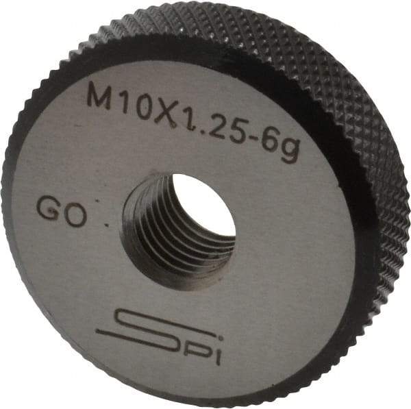 SPI - M10x1.25 Go Single Ring Thread Gage - Class 6G, Oil Hardened Nonshrinking Steel (OHNS), NPL Traceability Certification Included - Makers Industrial Supply