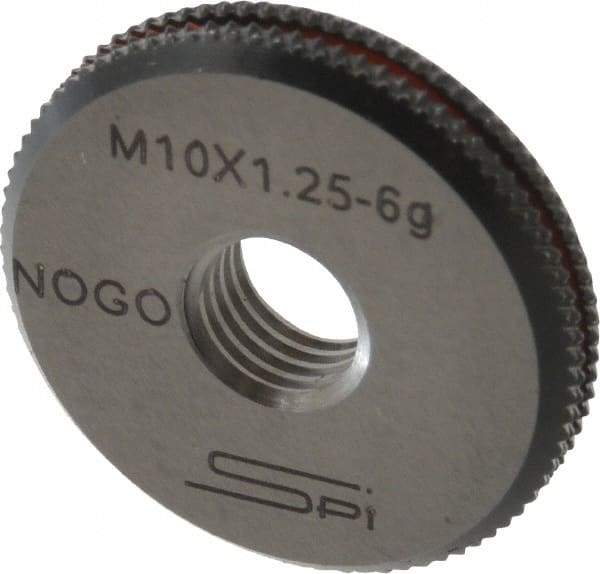 SPI - M10x1.25 No Go Single Ring Thread Gage - Class 6G, Oil Hardened Nonshrinking Steel (OHNS), NPL Traceability Certification Included - Makers Industrial Supply