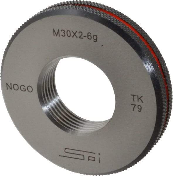 SPI - M30x2 No Go Single Ring Thread Gage - Class 6G, Oil Hardened Nonshrinking Steel (OHNS), NPL Traceability Certification Included - Makers Industrial Supply