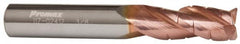 ProMax - 5/8" Diam, 1-1/4" LOC, 3 Flute Solid Carbide Roughing & Finishing Corner Radius End Mill - TiCN Finish, 3-1/2" OAL, 5/8" Shank Diam, Weldon Shank, 35° Helix, Centercutting - Makers Industrial Supply