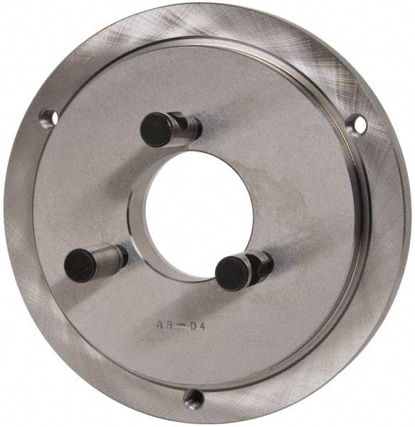 Buck Chuck Company - Adapter Back Plate for 8" Diam Self Centering Lathe Chucks - D1-4 Mount, 2.406" Through Hole Diam, 6.283mm ID, 7.87" OD, 0.714" Flange Height, Steel - Makers Industrial Supply