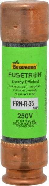 Cooper Bussmann - 125 VDC, 250 VAC, 35 Amp, Time Delay General Purpose Fuse - Fuse Holder Mount, 76.2mm OAL, 20 at DC, 200 (RMS) kA Rating, 13/16" Diam - Makers Industrial Supply