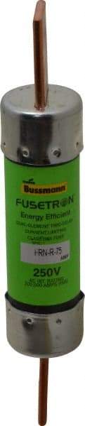 Cooper Bussmann - 250 VAC, 75 Amp, Time Delay General Purpose Fuse - Bolt-on Mount, 5-7/8" OAL, 20 at DC, 200 (RMS) kA Rating, 1-1/16" Diam - Makers Industrial Supply