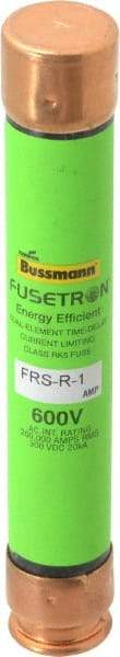 Cooper Bussmann - 300 VDC, 600 VAC, 1 Amp, Time Delay General Purpose Fuse - Fuse Holder Mount, 127mm OAL, 20 at DC, 200 (RMS) kA Rating, 13/16" Diam - Makers Industrial Supply