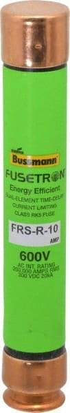 Cooper Bussmann - 300 VDC, 600 VAC, 10 Amp, Time Delay General Purpose Fuse - Fuse Holder Mount, 127mm OAL, 20 at DC, 200 (RMS) kA Rating, 13/16" Diam - Makers Industrial Supply