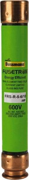 Cooper Bussmann - 300 VDC, 600 VAC, 5.6 Amp, Time Delay General Purpose Fuse - Fuse Holder Mount, 127mm OAL, 20 at DC, 200 (RMS) kA Rating, 13/16" Diam - Makers Industrial Supply