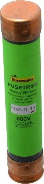 Cooper Bussmann - 250 VDC, 600 VAC, 60 Amp, Time Delay General Purpose Fuse - Fuse Holder Mount, 5-1/2" OAL, 20 at DC, 200 (RMS) kA Rating, 1-1/16" Diam - Makers Industrial Supply