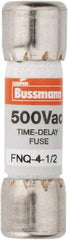 Cooper Bussmann - 500 VAC, 4.5 Amp, Time Delay General Purpose Fuse - Fuse Holder Mount, 1-1/2" OAL, 10 at AC kA Rating, 13/32" Diam - Makers Industrial Supply