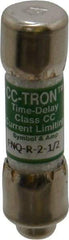 Cooper Bussmann - 300 VDC, 600 VAC, 2.5 Amp, Time Delay General Purpose Fuse - Fuse Holder Mount, 1-1/2" OAL, 200 at AC (RMS) kA Rating, 13/32" Diam - Makers Industrial Supply