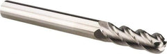 Accupro - 1/4", 4 Flute, Single End, Solid Carbide, 0.09" Corner Radius End Mill - 2-1/2" OAL, 40° Helix, Right Hand Flute, 3/4" LOC, Right Hand Cut - Makers Industrial Supply