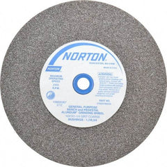 Norton - 36 Grit Aluminum Oxide Bench & Pedestal Grinding Wheel - 10" Diam x 1-1/4" Hole x 1" Thick, 2485 Max RPM, Very Coarse/Coarse Grade - Makers Industrial Supply