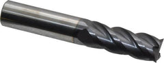 ProMax - 1/2", 1-1/4" LOC, 1/2" Shank Diam, 3" OAL, 4 Flute, Solid Carbide Square End Mill - Single End, AlTiN Finish, Spiral Flute, 40° Helix, Centercutting, Right Hand Cut, Right Hand Flute, Series 111 - Makers Industrial Supply