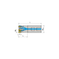 Indexable Square-Shoulder End Mill:  C211.32.R.03-15-B25-40,  25.0000'' Shank Dia,  Weldon Flat Shank Uses  3,  Normal Pressure,  96.00 mm OAL