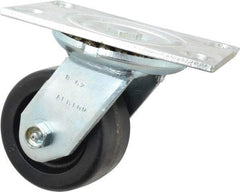 Albion - 4" Diam x 2" Wide x 5-5/8" OAH Top Plate Mount Swivel Caster - Phenolic, 800 Lb Capacity, Roller Bearing, 4-1/2 x 6-1/4" Plate - Makers Industrial Supply