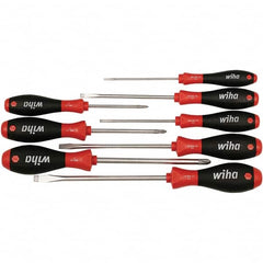 Wiha - 8 Piece Slotted & Phillips Screwdriver Set - Bit Sizes: Philips #1, #2 & #3, Comes in Box - Makers Industrial Supply