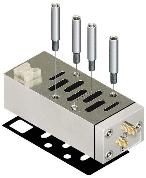 Parker - ISO 2 Sandwich Flow Control Valve - ISO 5599-2 Plug-In, 0 to 145 PSI & Zinc Material - Makers Industrial Supply