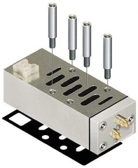 Parker - ISO 3 Sandwich Flow Control Valve - ISO 5599-2 Plug-In, 0 to 145 PSI & Zinc Material - Makers Industrial Supply