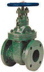 NIBCO - 2" Pipe, Class 150, Flanged-Raised Face Ductile Iron Solid Wedge Stem Gate Valve - 285 WOG, 150 WSP, Bolted Bonnet - Makers Industrial Supply