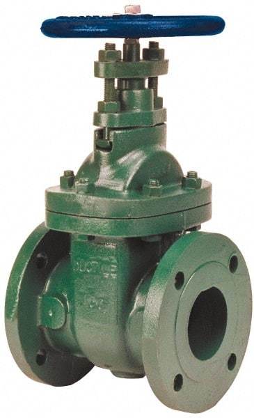 NIBCO - 8" Pipe, Class 150, Flanged-Raised Face Ductile Iron Solid Wedge Stem Gate Valve - 285 WOG, 150 WSP, Bolted Bonnet - Makers Industrial Supply