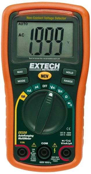 Extech - 5 Piece, Digital Multimeter Kit - 1,000 & 750 Volt Max, 10 Max Amp - Makers Industrial Supply