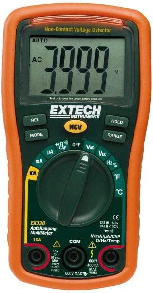 Extech - 4 Piece, Digital Multimeter Kit - 1,000 Volt Max, 10 Max Amp - Makers Industrial Supply