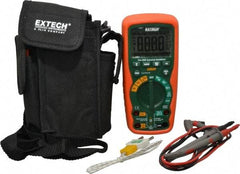 Extech - EX520, CAT IV, 1,000 VAC/VDC, Digital True RMS Multimeter - 40 mOhm, Measures Voltage, Capacitance, Current, Frequency, Resistance, Temperature - Makers Industrial Supply