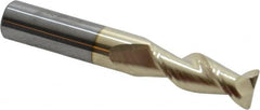 Accupro - 3/8", 2 Flute, Single End, Solid Carbide, 0.03" Corner Radius End Mill - 2-1/2" OAL, 45° Helix, Right Hand Flute, 1" LOC, Right Hand Cut - Makers Industrial Supply