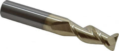 Accupro - 3/8", 2 Flute, Single End, Solid Carbide, 0.045" Corner Radius End Mill - 2-1/2" OAL, 45° Helix, Right Hand Flute, 1" LOC, Right Hand Cut - Makers Industrial Supply