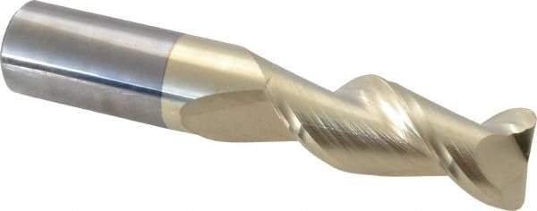 Accupro - 5/8", 2 Flute, Single End, Solid Carbide, 0.06" Corner Radius End Mill - 3-1/2" OAL, 45° Helix, Right Hand Flute, 1-5/8" LOC, Right Hand Cut - Makers Industrial Supply